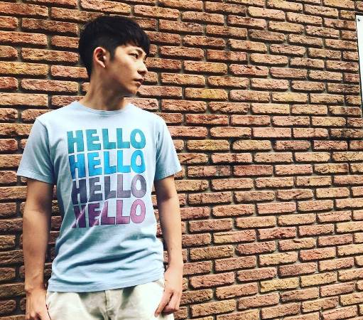 M エム Tシャツ / crew neck t-shirts (HELLO) sax