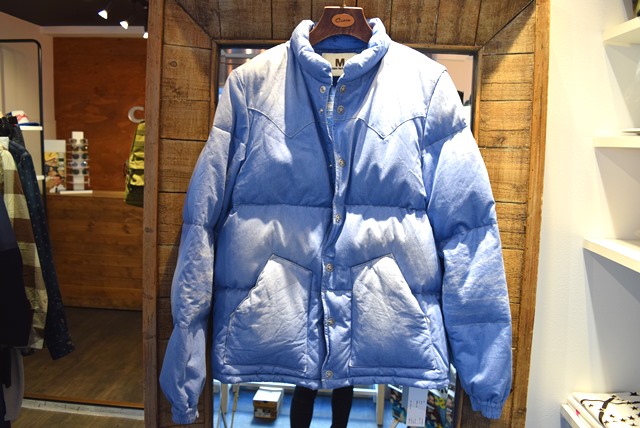 M エム アウター / used wash chambray down jacket indigo light
