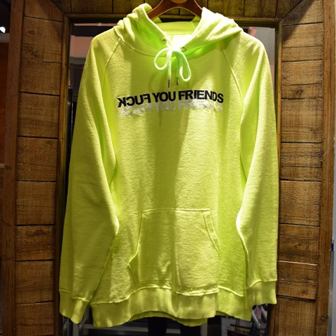 M エム パーカー / reverse sweat pull over hoodie (FUCK YOU FRIENDS) high light yellow