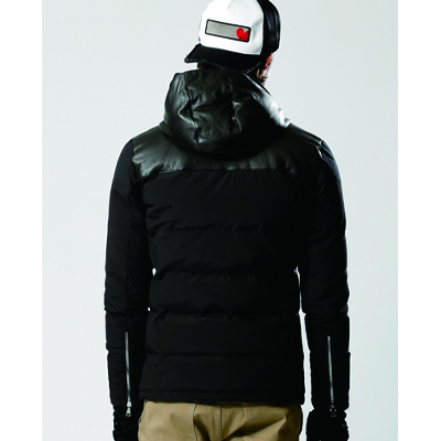 wjk ダブルジェイケイ アウター / leather combi down black【99】