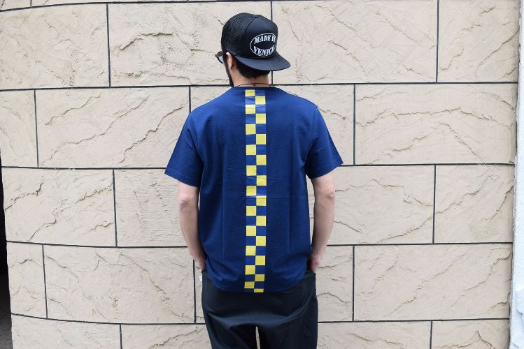 M エム Tシャツ / crew neck t-shirts (checker) navy