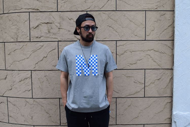 M エム Tシャツ / crew neck t-shirts (checker) heather gray