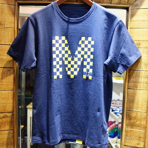 M エム Tシャツ / crew neck t-shirts (checker) navy