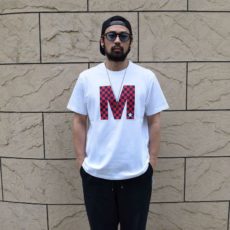 M エム Tシャツ / crew neck t-shirts (checker) white