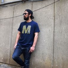 M エム Tシャツ / crew neck t-shirts (checker) navy