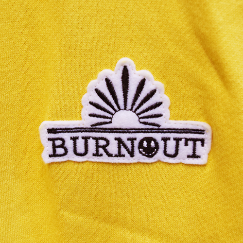Burnout バーンアウト / 裏起毛 ハイネック フーディープルオーバー #30 yellow